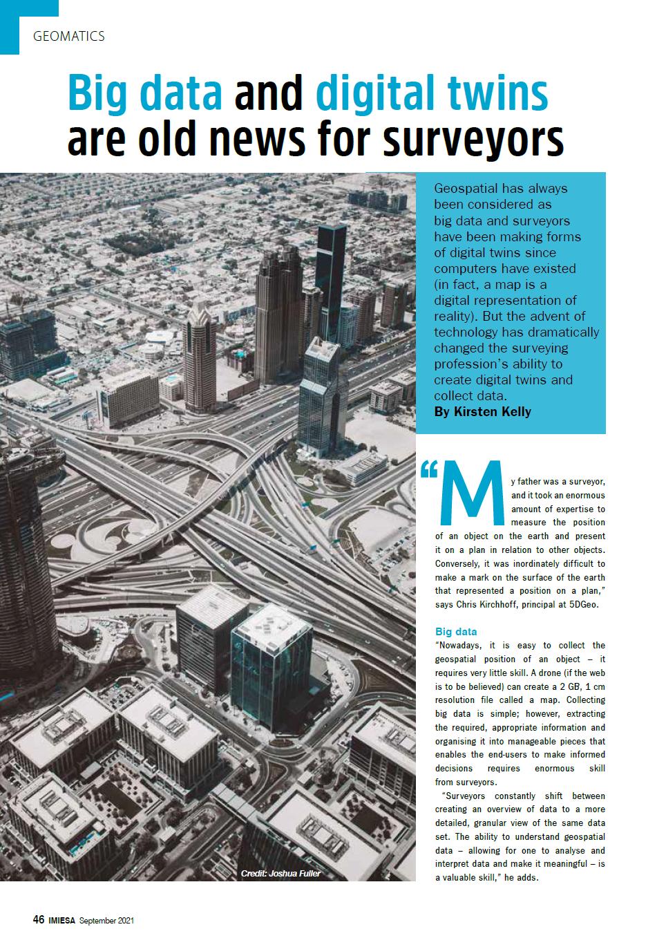 Big data and digital twins are old news for surveyors — SAGI